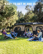 FanttikOutdoor Instant Cabin Tent 6/8/10/12 Person Camping Tent Setup in 60 Seconds with Rainfly & Windproof Portable with Carry Bag for Family Camping & Hiking, Upgraded Ventilation, Khaki