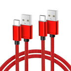 Basesailor for iPhone 17 16 Pro Max Charger Cord,USB to USB C Cable,Type C Charging Power Cord for Apple 17e 15 iPad 10 Air 4 5,Samsung Galaxy S26 S25 S24 S23,Red,2Pack 10FT(3M)
