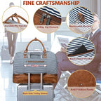 Wogarl 4PCS Weekender Bags for Women Large Overnight Weekend Travel Duffel Carry on Shoulder with Shoe Compartment Canvas Toiletry Bag for Travel Business Gym