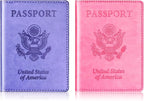 Herain Passport Holder for Travel Cruise Essentials 2 Pcs, Passport Cover Wallet Case Travel Gifts Women Men Family, Passports Book Holders Vacation Accessories Must Haves