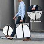 Garment Bags for Hanging Clothes, 45'' Suit Bag Cover for Storage and Travel, Dress Bags for Gowns Long, 2 Pack (Clear)