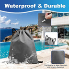 5-Pack Waterproof Drawstring Backpacks, Soccer-Texture Oxford Fabric, 16.9" × 13.8", Lightweight 0.20 lb Each, No Eyelets, Gym & Marathon Gear Sacks(Gray)
