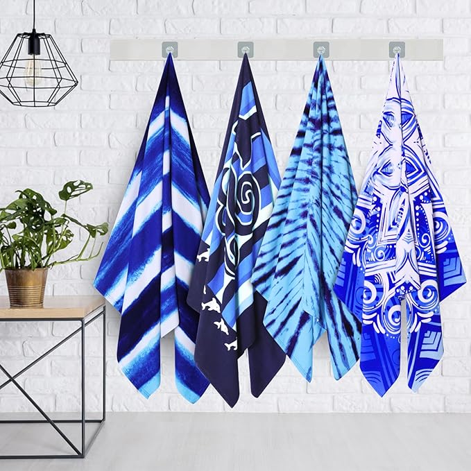 2 Packs Oversized Beach Towel Set 36 x 72 in Large Big Pool Camping Swim Clearance Soft Towels Travel Essentials Accessories Must Haves Vacation Necessities Adult Gifts Women Men Boho White Black