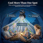 AJVV Camping Fan with Light, Remote and Oscillation, Battery Powered Hanging Tent Fan, Rechargeable Portable for Camp, Outdoor, Emergencies, Fishing, RV Travel, Jobsite