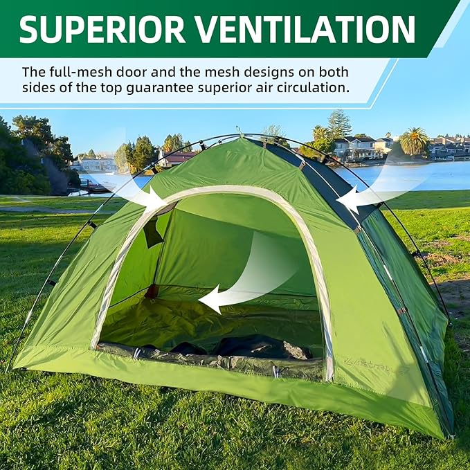 Camping Tent for 2 Person, 4 Person, 6 Person - Waterproof Two Person Tents for Camping, Small Easy Up Tent for Family, Outdoor, Kids, Scouts in All Weather and All Season by Clostnature