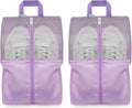 Shoe Bags For Travel, Used As For Storage or Shoe Travel Bag, Space Saving When Travelling With This Travel Shoe Bags For Packing, Waterproof Nylon Sneaker Bag. (Light Purple, 2 Pack, Medium)