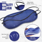Tarpop 200 Pcs Eye Mask Sleeping Blindfold Eye Cover with Adjustable Strap for Games Party Team Building Travel Individually Wrapped Sleep Mask for Women Men (Blue)