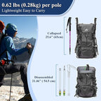 TheFitLife Nordic Walking Trekking Poles - 2 Sticks with Anti-Shock and Quick Lock System, Telescopic, Collapsible, Ultralight for Hiking, Camping, Mountaining, Backpacking, Walking, Trekking