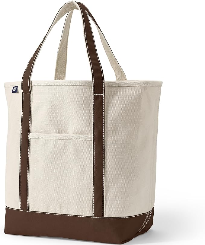 Lands' End Open Top Canvas Tote Bag