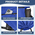 HOLYLUCK Men & Women Outdoor Sport Gym Sack Waterproof Drawstring Backpack Bag (Standard with drawstring, Blue)