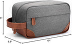 Vorspack Travel Toiletry Bag - Hanging Toiletry Bag for Men Water Resistant Canvas Shaving Bag with Large Capacity for Travel - Light Grey