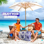 SRISE Large Beach Bag for Women & Men, Beach Bags Waterproof Sandproof, Travel Tote Bag, Swim Pool Bag for Family Outdoor