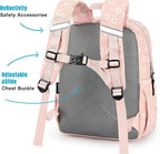STEAMEDBUN Corduroy Kids Backpack for Girls Boys 3-8, Girls Backpack for Elementary Kindergarten - Pink Sakura