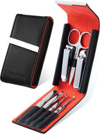 Nail Clipper Set 7 in 1, Precision Manicure Kit with Magnetic Leather Case, Mirror-Polished Stainless Steel Tools for Fingernail & Toenail, Daily Grooming Kit for Men & Women