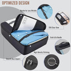 Veken 10 Set/8 Set Packing Cubes for Travel Essentials, Suitcase Organizer Bags in 4 Sizes, Carry-On Luggage Accessories with Laundry Bag & Passport Holder, Airplane Must Have, Camp Gifts for Men