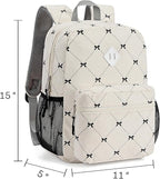 STEAMEDBUN Corduroy Kids Backpack for Girls Boys 3-8, Girls Backpack for Elementary Kindergarten - Bow