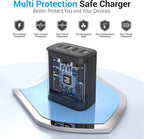 40W USB C Charger Block, 2-Pack, 4 USBC Ports, Type C Wall Plug USB-C Fast Charging, iPhone Charger Adapter Box Cube for iPhone 17,17 Pro, 17 Pro Max,16, 15, 14, 13, 12, Samsung Phone-Black