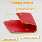 Travelambo Luggage Tags for Suitcases Faux Leather Privacy Protection 2 Pack Bag Tags Travel Accessories Essential, Deep Red