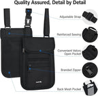 Hanke Passport Holder, Travel Wallet for Womens and Men, Neck Wallet Hidden Passport Pouch for Travel Adjustable Lightweight Thin with 6 compartments (Black)