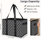 WISELIFE Reusable Grocery Bags [2 Pack],Large Grocery Tote Bag Water Resistant Shopping Bags Foldable Grocery Bag for Clothes,Shoes and Picnic,Black