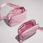 YOSHUYUKI Fanny Pack Crossbody Bag Trendy Waterproof Small Sling Cross Body Purse for Women Men Fashion Waist Packs Mini Belt Pouch Chest Bum Hip Bag Lulu Dupes for Travel Vacation Running Pink
