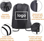 BeeGreen Black Drawstring Backpack Bags Bulk 10 Pack Cinch Sackpack X-Large 22.4" L x 17.5" W Sports Gym String Bags Machine Washable Heavy Duty for Men Women