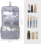 Lcsmaokin Large Capacity Toiletry Bag Travel Bag with Hanging Hook for Men and Women Waterproof Travel Cosmetic Bag Bathroom Storage Bag for Brushes Set,Full-Sized Shampoo,Toiletries,Accessories-Grey