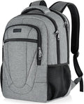 BIKROD Travel Laptop Backpack, Backpacks for School College Teens, Business Anti Theft Slim Sturdy Backpack for Woman and Men, Adult Computer Work Backpack for 17 IN Laptop, Grey