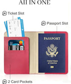 Passport Holder for Travel Essentials,RFID Blocking Passport Cover Case for Travel Accessories,Travel Wallet for Women Men (Wine Red)