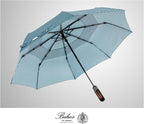 Balios Travel Folding Umbrella with Real Wood Handle Auto Open Close Vented Windproof Canopy - Designed in UK