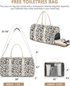 Women Weekender Travel Duffle Bag: Travel Duffel Overnight Bags with Shoe Compartment Large Carry on Tote with Toiletry Bag Weekend Traveling Yoga Gym Hospital Bag for Women with Wet Pocket Leopard