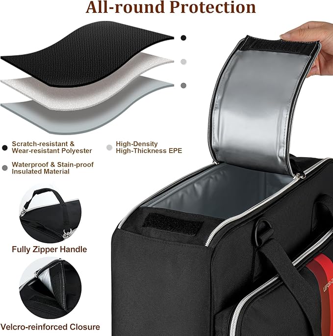 LEFOR·Z Coffee Maker Travel Bag Compatible with Keurig K-Slim/K-Express/K-Iced/Ninja PB051/PB041ST,Single Serve Coffee Brewer Carrying Case with Multiple Pockets for K-Cup Pods(Bag Only)
