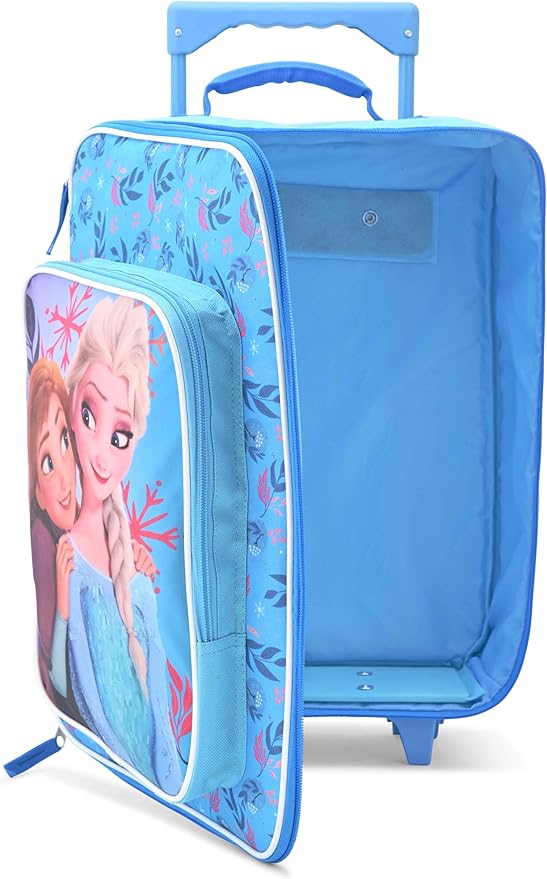 Fast Forward Frozen Girls Luggage 16" Soft Side Wheeled Pilot Case- Rolling Suitcase 16x12x5