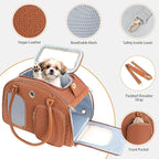 Dog Purse Carrier for Small Dogs, Airline Approved Pet Carrier Purse with Mesh Windows, Soft-Sided Travel Bag for 5–9 lbs Puppy & Cats, Lightweight Tote for Travel & Daily Outings