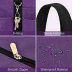 Becokan Large Tote Bag for Women Waterproof with 12 Pockets Top Zipper Closure Utility Teacher Nurse Bags for Work School