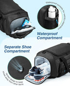BAGSMART 4-IN-1 Gym Bag for Women Men, TSA Lightweight Duffle Bag for Travel with Shoe Compartment & Wet Pocket, 22L/30L/38L Tactical Backpack with 40oz Water Bottle Holder