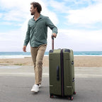 Traveler's Choice Maxporter II Polycarbonate Hardside Trunk with Spinner Wheels, Green, 28-Inch Medium Trunk