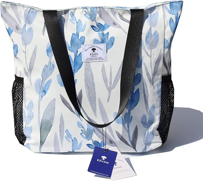 Original Floral Water Resistant Large Tote Bag Shoulder Bag for Gym Beach Travel Daily Bags Upgraded