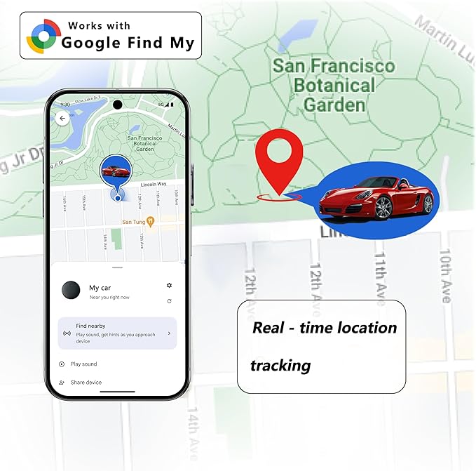 Android Find My Device Subscription-Free GPS Car Locator ，Super Magnetic! 365-Day Ultra-Long Battery Life! – Waterproof, Drop-Resistant, and Stealth Tracking.