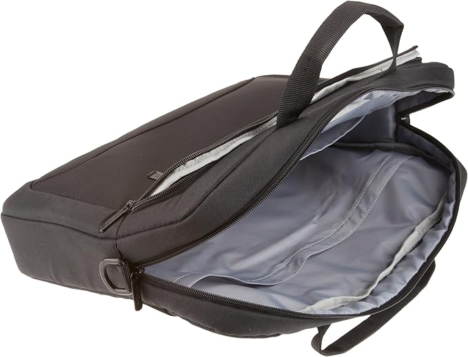 Amazon Basics Laptop Carrying Case with Shoulder Strap, 15.6-inch, Black, Large Capacity Office Work Bag, 10-Pack