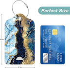 Rimilak 3 Pcs PU Leather Luggage Tags for Suitcase, Travel Cruise Luggage Tag with Privacy Flap, Name ID Label and Metal Loop for Women Men Baggage Handbag School Bag Backpack, Flow Marble