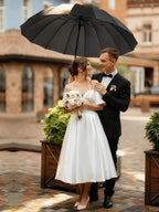 Premium Windproof Umbrella Classic J stick Handle with Easy Grip - Auto Open, Rainproof and Durable Canopy Design Perfect for Rainy Days Sunshad