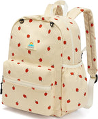 STEAMEDBUN Corduroy Kids Backpack for Girls and Boys 5-8: Girls Backpack for Elementary Kindergarten - 15 inch Cute Backpacks for Kids - Strawberry