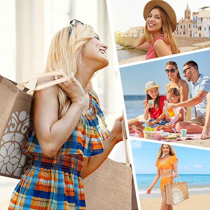 Trifabricy Beach Bag, Large Beach Bag for Women, Woven Straw Beach Tote Bag Waterproof, Weaving Swim Gym Shopping Travel Bag