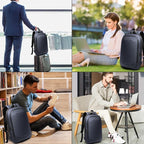 Business Backpack 17 Inch Slim Expandable Waterproof Travel Laptop Backpacks with USB Charger Port Anti-Theft Lightweight Large Work Computer Bag College Laptop Backpacks Gifts for Men Women,Dark Blue