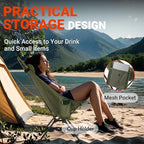 Overmont Portable High-Back Camping Chair - 440LBS Support Oversized Lightweight Folding Backpacking Chair for Adults - Compact with Detachable Pillow for Outdoor Travel Hiking Beach Fishing