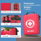 Besst Survivor Premium First Aid Kit - Waterproof Molle Medical Bag with Color-Coded Compartments, with Israeli Bandage, Rescue Blanket & CPR Mask for Home, Car, Hiking, Camping & Outdoor Emergencies