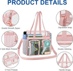 XCU Clear Bag for Stadium Events 12x6x12 Large Clear Tote Bag Transparent Lunch Bag Adjustable Straps for Concert Sports Work