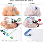 SPLF 18 Pcs Heavy Duty Reusable Mesh Produce Bags, Barcode Scanable See Through Food Safe Mesh Bags with Drawstring for Fruits, Vegetable, Food, Toys, Grocery Storage
