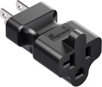 15 Amp to 20 Amp Nema 5-15P to 5-15R/5-20R T Blade Power Adapter, AC Adapter Converter